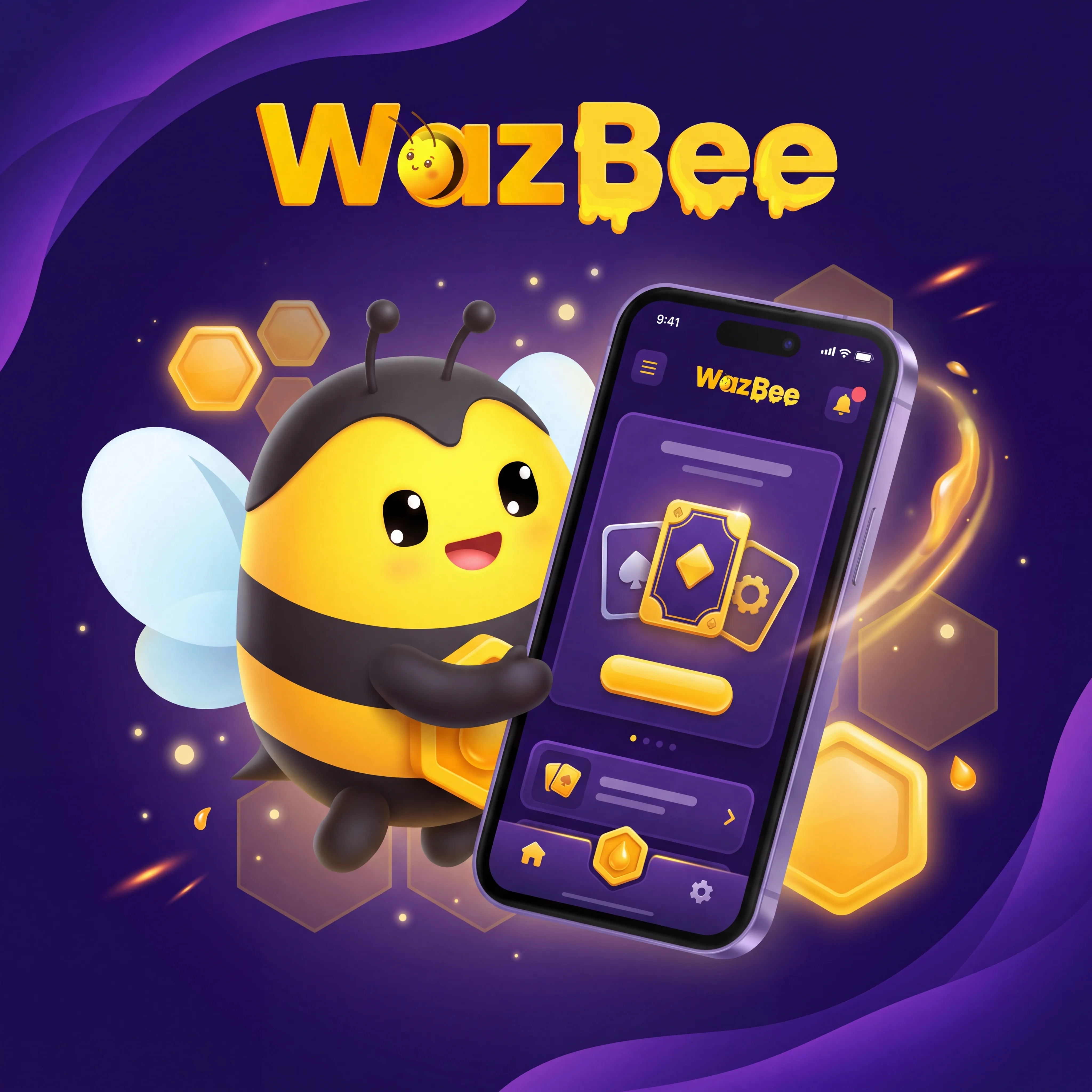 WazBee mobile casino interface on a smartphone