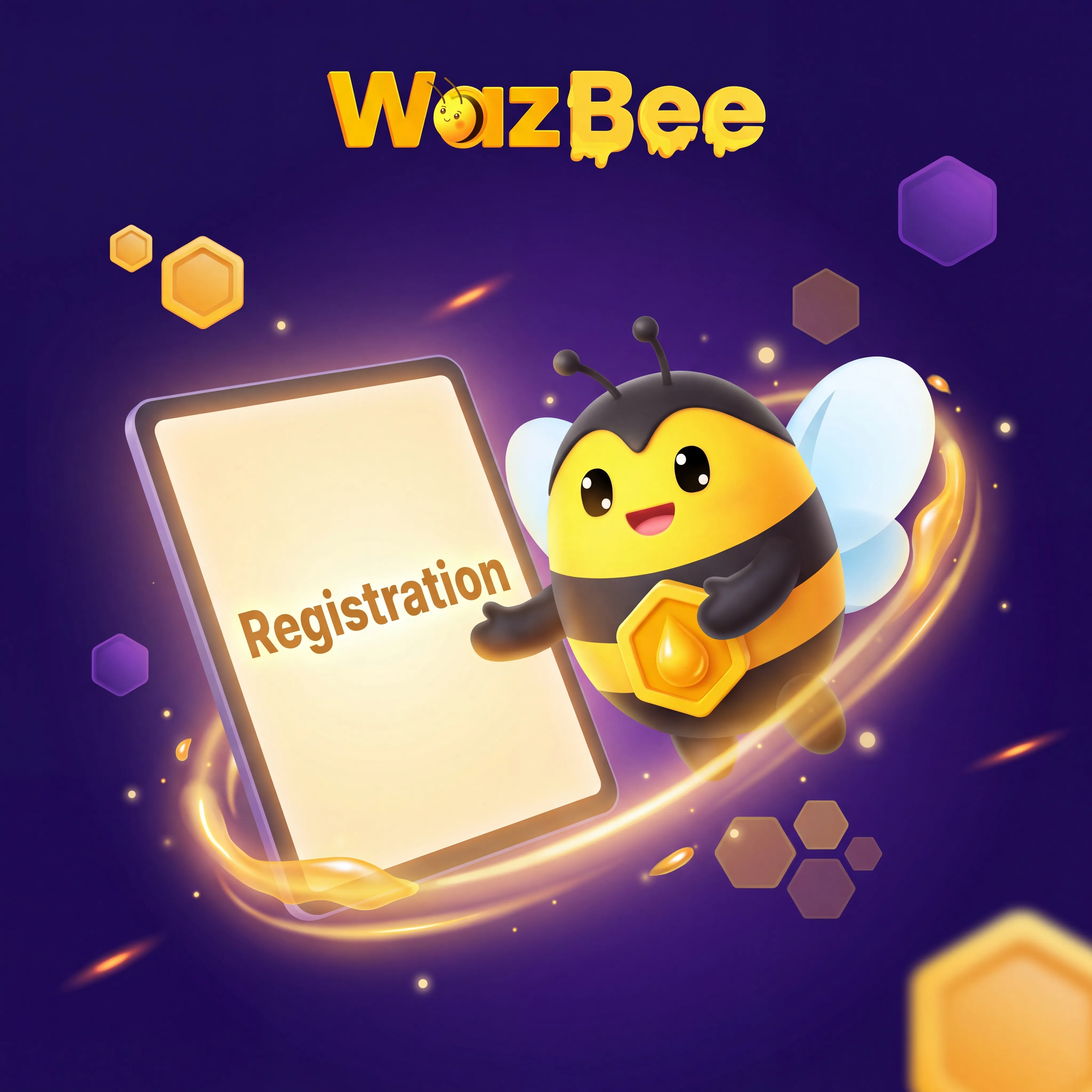 WazBee registration interface on a tablet